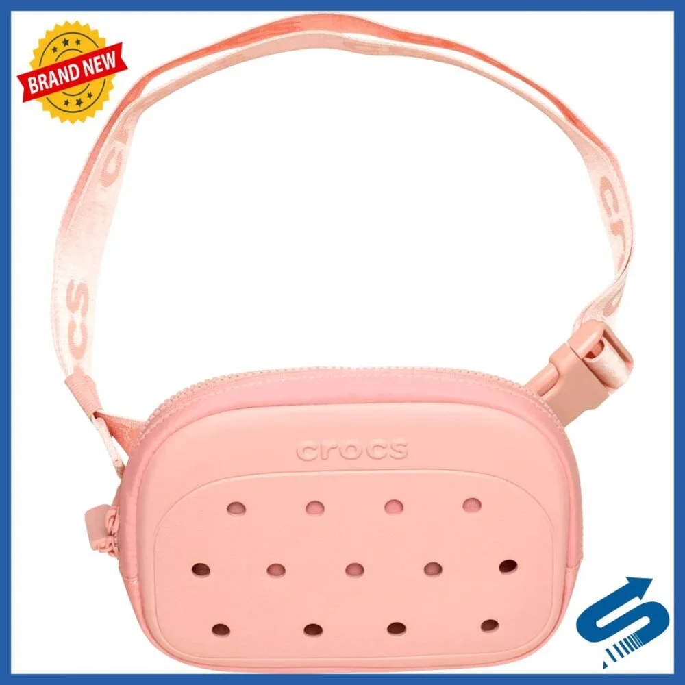 Adjustable Waist Pack Fanny Bag with Jibbitz Charm Holes, Zippered Pockets
